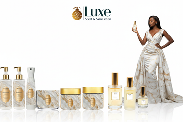 Beloved — 9-Piece Lineup, Black Female Model White Gold Marble Gown Right