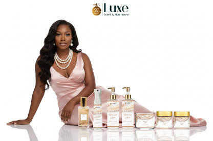 Bedazzled Allure — 7-Piece Lineup, Black Model Seated Left
