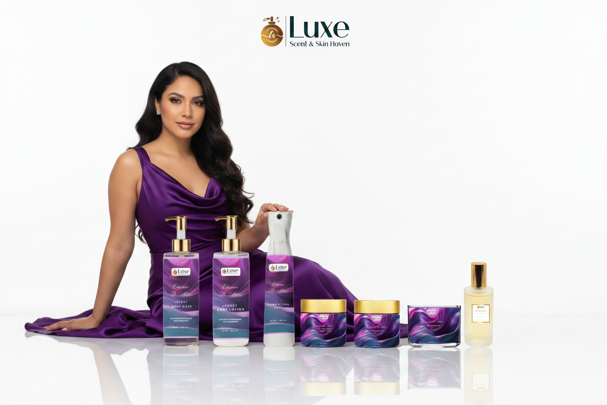 Charmes De Allure — 7-Piece Lineup, Latina Model Seated Left