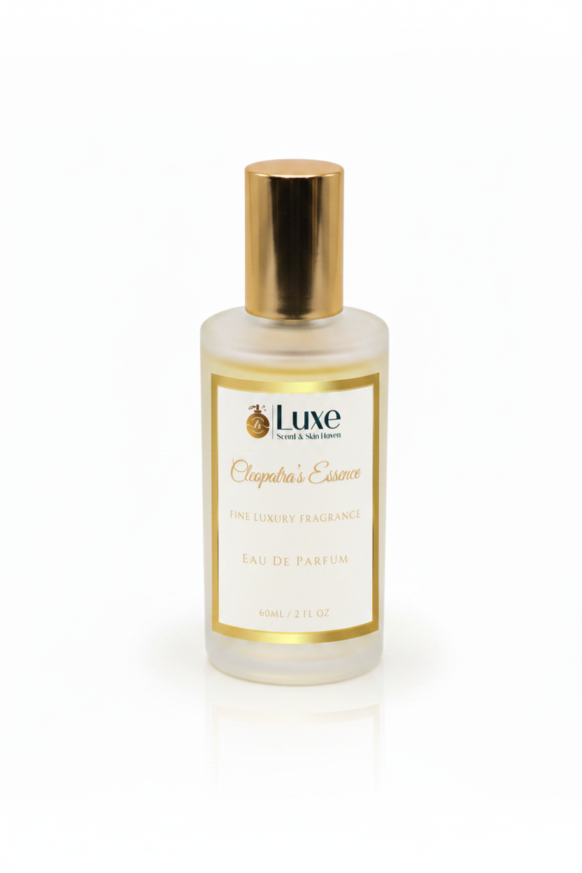 Cleopatra's Essence 2oz — Label on Frosted Bottle