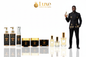 Dark Allure — 9-Piece Lineup, Black Male Model Black Gold Fleur-de-lis Suit Right