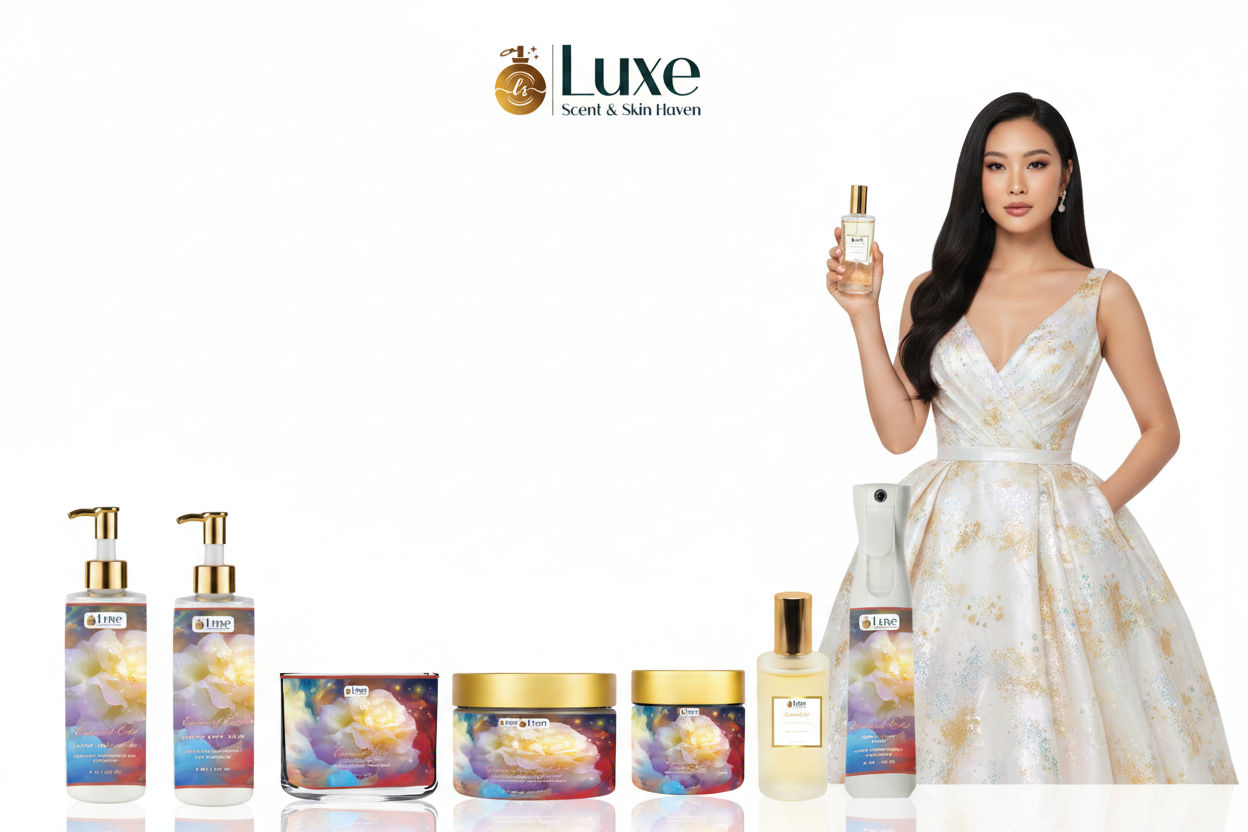 Enchanted Éclat — 7-Piece Lineup, East Asian Model Right Iridescent Gown