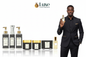Exquisite Distinction — 7-Piece Lineup, Black Male Model Charcoal Black Gold Suit Right