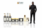Exquisite Distinction — 8-Piece Lineup, Black Male Model Charcoal Black Gold Suit Right