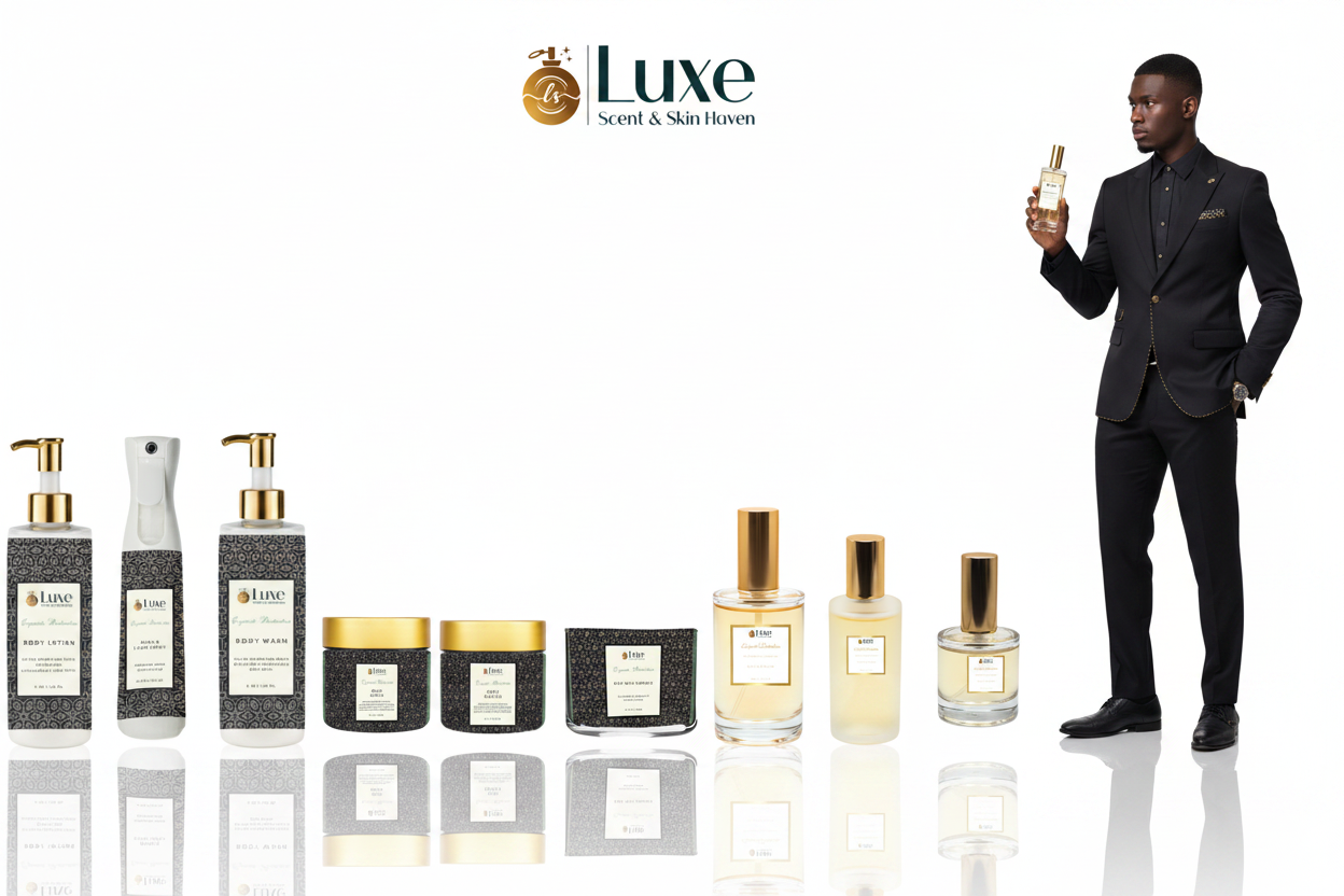 Exquisite Distinction — 9-Piece Lineup, Black Male Model Charcoal Black Gold Suit Right