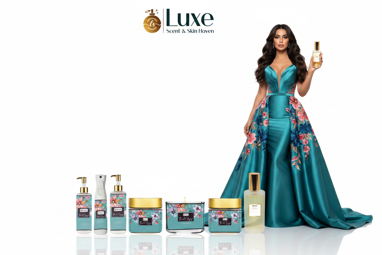 Floral Voyage — Hero 1, Middle Eastern Model Teal Gown