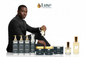 Opulent Impression — 8-Piece Lineup, Black Male Model Seated Left