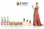 Terra Melodia — 9-Piece Lineup, British Female Model Coral Pink Tropical Green Gown Right