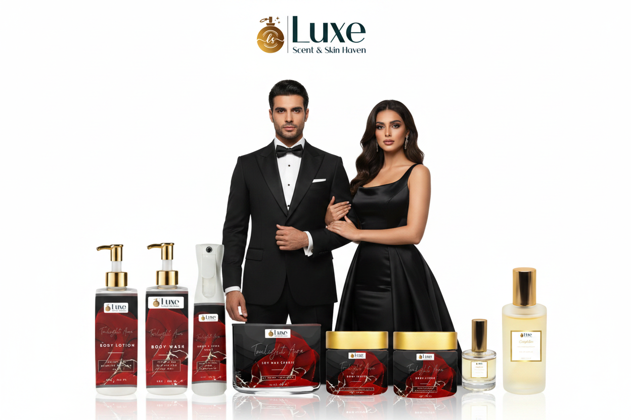 Twilight Aura — 8-Piece Lineup, Arab Male & Female Couple Centered