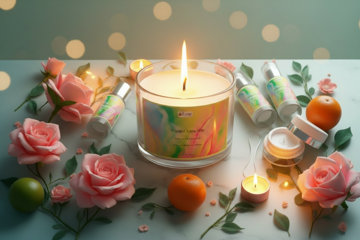 Vibrant Attraction Round Candle Lifestyle
