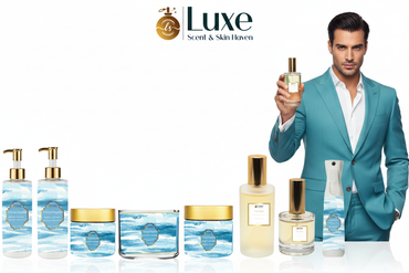 Vivid Depth — 8-Piece Lineup, Latino Male Model Ocean Blue Suit Right
